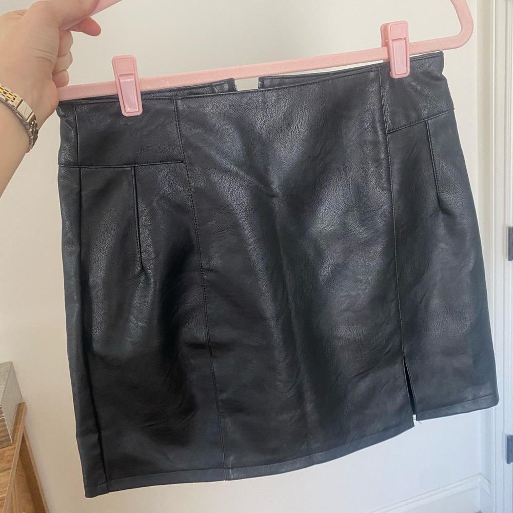 Black Leather Mini Skirt